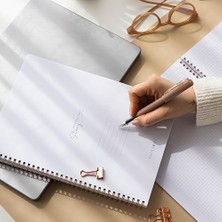 A4 Spiralli Karton Kapak 4'lü Set Kareli Okul Defteri 80 Yaprak - Ders Programlı Mavi Disko