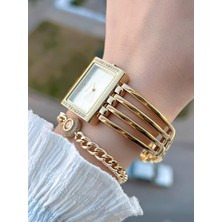 Ferrucci Kaburga Tasarım Çelik Kordonlu 3 Atm 2 Yıl Garantili Kadın Kol Saati+Bileklik FK1141.F1