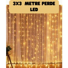 Zero Land Nrzsnt 3x3 Metre Perde LED Işık Sıcak  Şelale Tasarım Dekoratif Aydınlatma