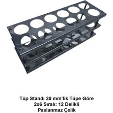Labolist Tüp Sporu 30’lu Tüpe Göre - 2x6 Sıralı 12 Hazneli - Paslanmaz Çelik