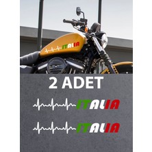 Sticker Dizayn Kalp Ritimli Italy Yazı Sticker - Araba Oto Motosiklet Cam Sticker - 00078