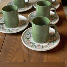 Kütahya Home 12 Parça Desenli Porselen Kahve Fincan Takımı Tulu | 6 Kişilik