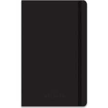 13X21 96 Yaprak Kareli Ciltli Premier Defter - Siyah