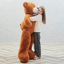 Peluş 120 cm Papyonlu Sevimli Ayı - Sevgiliye Özel Hediye Kahverengi