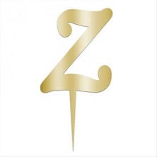 Zero Storozal Sarı Renkli Harf Pasta ve Kek Pleksi-Z