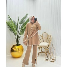 Newco Çoban Dikişli Yırtmaç Detaylı Pantolon Tunik Ikili Tesettür Takım