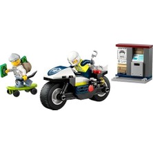 City Motosikleti Takibi 60455-4 Yaş Üzeri Kız ve Erkek Çocuklar Için Motosikleti Oyuncağı, Hırsız Kaçış Kaykayı ve Mini Açılabilir Atm Içeren Yaratıcı Oyuncak Yapım Seti (65 Parça)