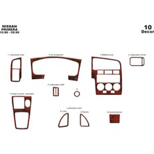 Mars Cockpit Design Nissan Primera Konsol-Torpido Kaplama 1996-1998 10 Parça Maun