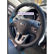 Detay Deri Direksiyon Direksiyon Klıfı Kia Sportage 2013 Dakota Klasik Desen Siyah Dikiş Derisi Sökülmeden Yapılır DETAY DERİ DİREKSİYON