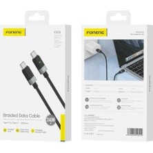 Foneng XS03 240W 200 cm Pd Type-C Şarj Kablosu Siyah