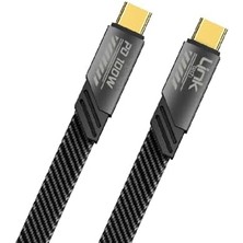 Linktech K472 Mecha Style Type-C To Type-C 100W 1.2mt Şarj Kablosu Gri