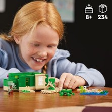 Minecraft Kaplumbağa Plaj Evi 21254-7 Yaş ve Üzeri Oyunları Seven Çocuklar Için 3 Adet Minecraft Minifigürü Içeren Yaratıcı Oyuncak Yapım Seti, Doğum Günü Hediyesi Fikri (234 Parça)