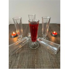 6'lı Flüt Meşrubat Kahve Yanı Su Bardağı Sunum Servis Bardağı Flut Bardak 6 Adet