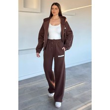 Gülseli Kadın Kapüşonlu Üç Iplik Şardonlu Oversize Eşofman Takımı P-00020150