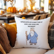 Qoeuyl Boutique Genel Kanı Neyse Onu Yaşıyoruz Baskılı Komik Hediyelik Elyaf Saten Dekoratif Yastık