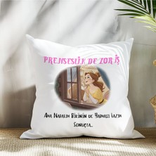 Qoeuyl Boutique Prenseslik Zor Iş Ama Birinin De Yapması Lazım Baskılı Komik Hediyelik Elyaf Saten Dekoratif Yastık