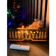 Alev Efektli Işıklı Kumandalı Aroma Difüzör & Nemlendirici  Masaüstü Myk Hediye ve Sanat Atölyesi