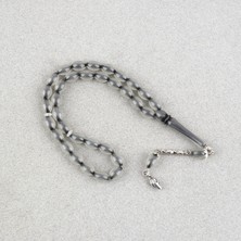 Lapisdo Kedigözü Alpaka Püsküllü Beyzi Kesim 7X11MM Tesbih- Siyah