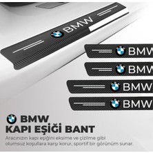 Sm Motors Bmwlogolu Karbon Kapı Eşiği Koruyucu Bant Folyo 4'lü Set