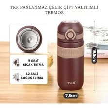 Tkk 450ML Rahat Içim Çift Yalıtımlı Paslanmaz Çelik Termos Matara (Yeşil)