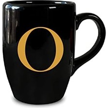 O Harfli Siyah Kupa Bardak Kahve Kupası Kupa Bardak Kahve Fincanı