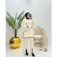 Newco Çoban Dikişli Yırtmaç Detaylı Pantolon Tunik Ikili Tesettür Takım