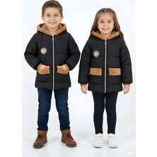 Crassi Kız/erkek Çocuk Mont Kapüşonlu Kürklü Işıklı Aparatı