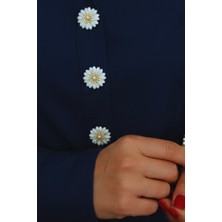 Reoona Retro Incili Beyaz Papatya Düğme Broş, Düğme Kapağı, Toka, Klips
