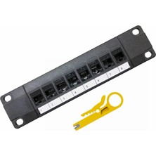 Cat6 8 Port Geçişli Ağ Paneli – 1u Kabin ve Duvar Montajlı