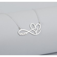 Myz Takı Sonsuzluk ve Kalp Figürlü Kişiye Özel Isimli 925 Ayar Gümüş Kolye