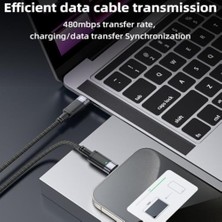 60W Type-C To Type-C Otomatik Şarj Kesme Özellikli Pd Hızlı Şarj Kablosu, 1.2 Metre