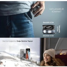 Manyetik Vakumlu Katlanır Araç Telefon Tutucu, 360 Derece Dönebilen, Güçlü Mıknatıslı, Akıllı Telefon Tutucu, Ayna, Cam, Torpido (Siyah)