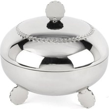 Mikasa Moor Gümüş Kapaklı Ayaklı Şekerlik 14X14CM