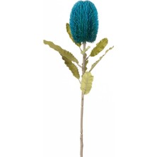 Elif Aksesuar Yapay Banksia Çiçek Dal Mavi 65CM