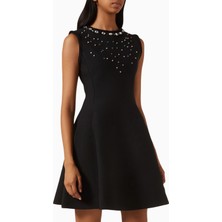 Maje Ruxel Fit-Flare Elbise, Kristal Detaylı ve Yan Cepli Zarif Tasarım