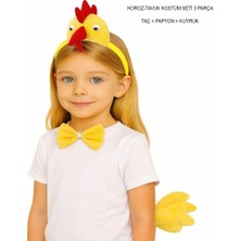 Ett Horoz – Tavuk Kostüm Aksesuar Seti - Taç Papyon Kuyruk Dinç Store - 004982