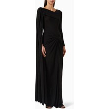 21SIX Kadın Silea Cape Maxi Jersey Elbise