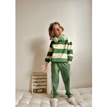 Butik Erkek Çocuk Çizgi Detaylı %100 Pamuklu Alt - Üst 2'li Takım