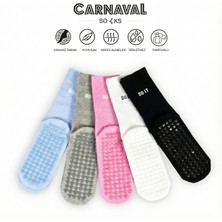 Carnaval Socks Pilates & Yoga Silikonlu Kazymaz Tabanlı 5'li Kutulu Çorap Seti