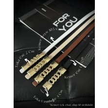 Fiori 4'lü İnce Zincir Tokalı Basic Kadın Pantolon Kemeri, Ceket Kemeri, Elbise Kemeri, Gömlek Kemeri