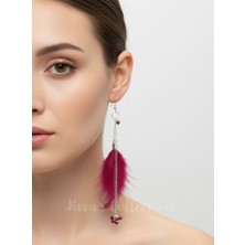 Özel Tasarım Kuş Tüyü Sallantılı Küpe. Modern Boho Vintage Stil