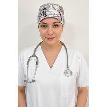 Nur Medikal Giyim Unisex Göz Desenli Göz Doktoru Hemşire Medikal Cerrahi Saç Bonesi