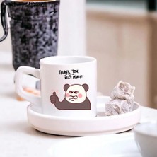 Çılgıntrend Thank You Panda Tasarımlı Türk Kahvesi Fincanı – Sevimli Mesajlı Kahve Fincanı