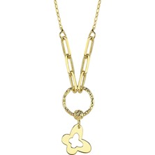 Hakan Mücevherat Kelebekli Minimal 14 Ayar Altın Kolye