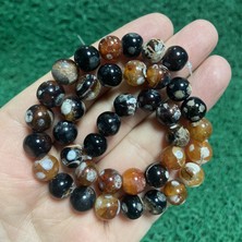 Küre Kahve Siyah Akik Taşı 10 mm