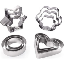 Paslanmaz Çelik 4 Model 12 Adet Kurabiye Kalıbı