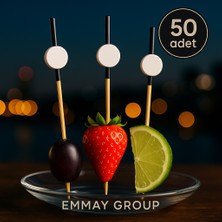 İTHAL Bambu Beyaz Davul Kürdan • Sunum ve Parti Süsleme Seti • Kokteyl • Doğum Günü