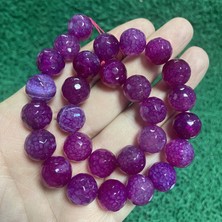 Faset Küre Pembe Akik Taşı 14 mm