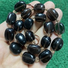 Tambur Oval Dumanlı Kuvars Taşı 12 mm