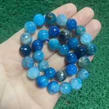 Faset Küre Mavi Akik Taşı 12 mm